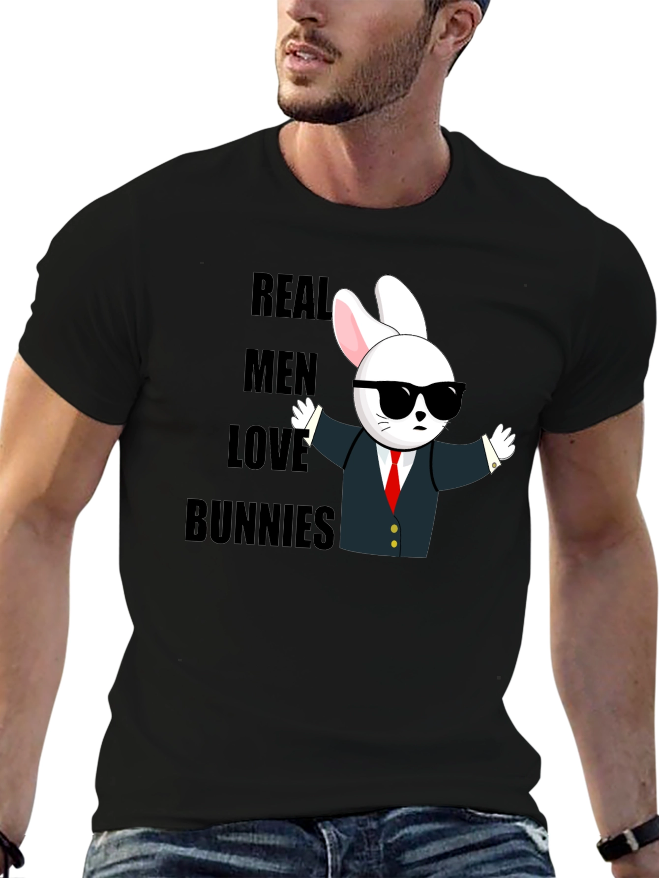Real Men Love Bunnies T-Shirt - Funny Bunny Tee