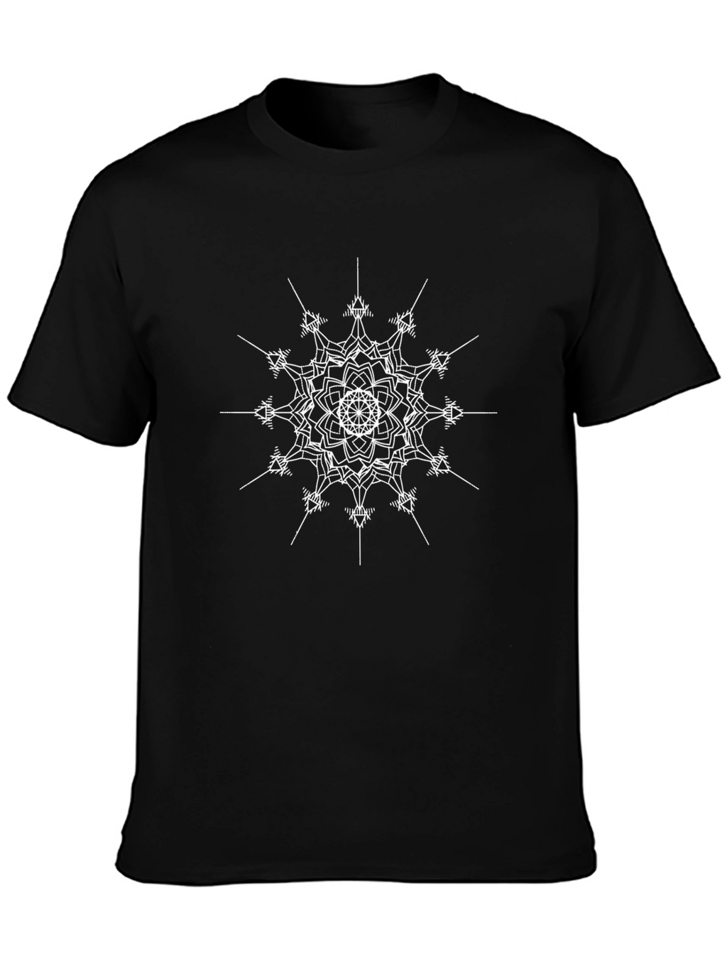 Geometric Mandala T-Shirt - Black Cotton Tee