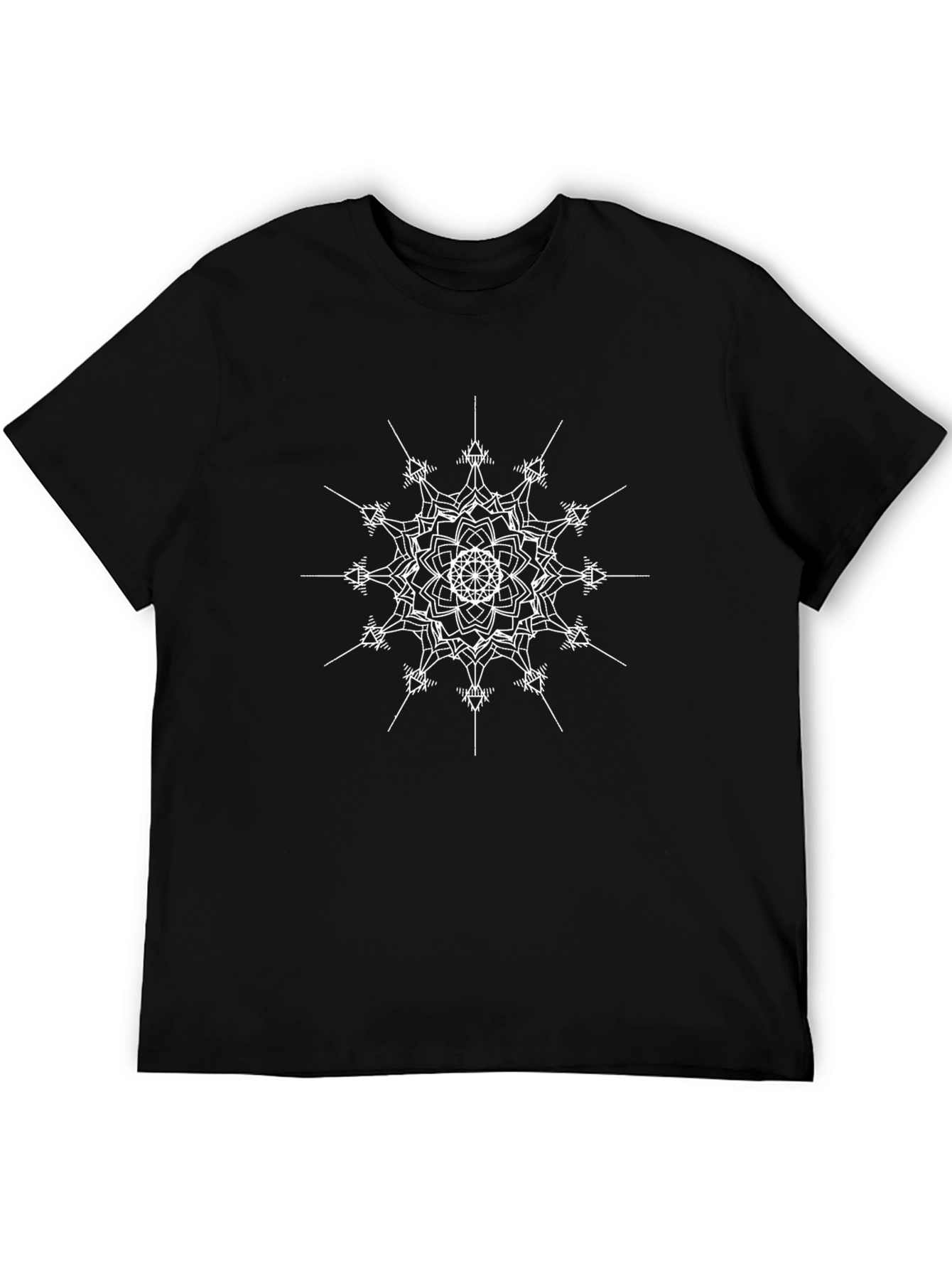 Geometric Mandala T-Shirt - Black Cotton Tee