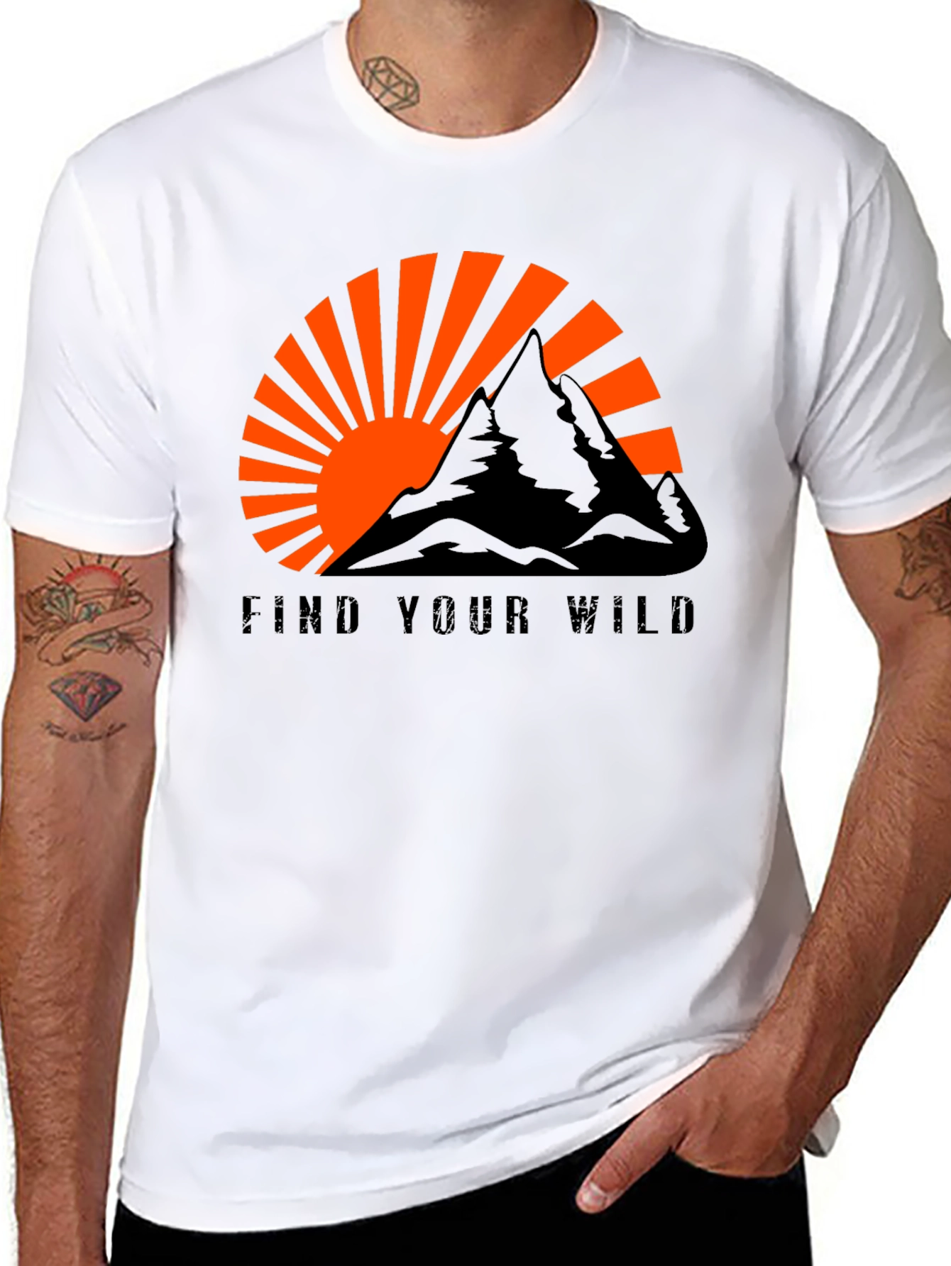 Find Your Wild Graphic Tee - Mountain Sunset