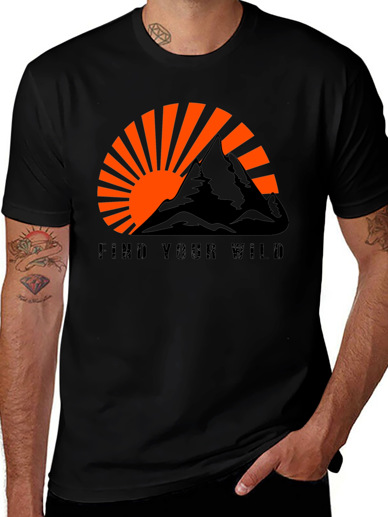 Find Your Wild Graphic Tee - Mountain Sunset