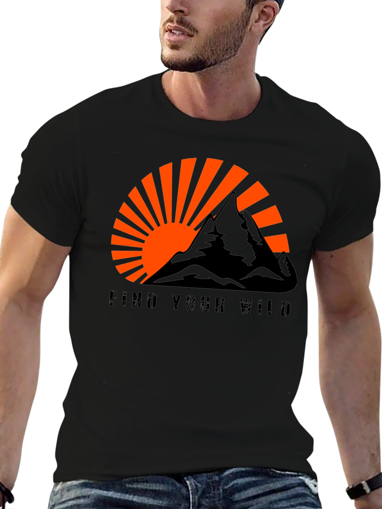 Find Your Wild Graphic Tee - Mountain Sunset