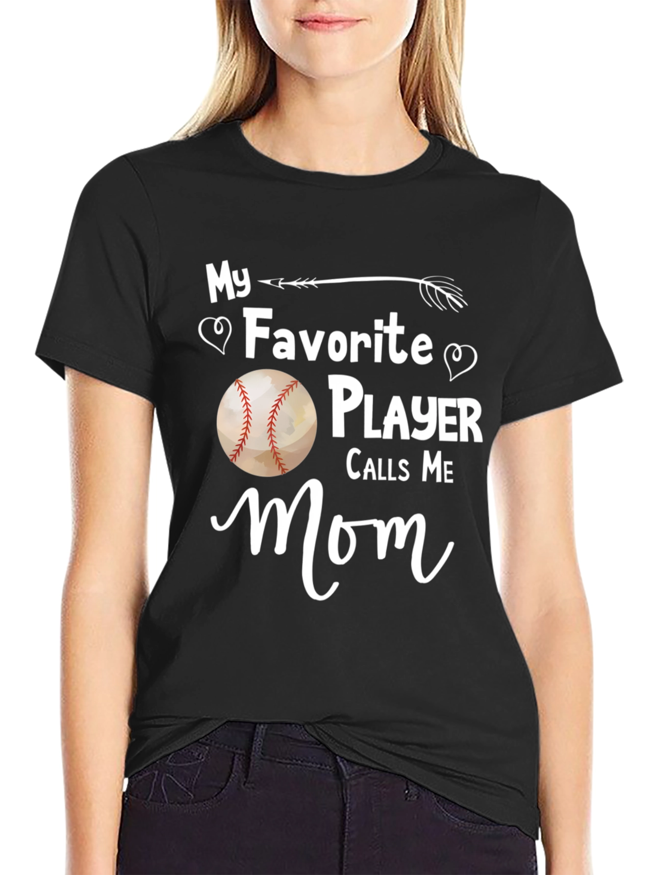 Baseball Mom T-Shirt Favorite Player Calls Me Mom Gift for Baseball Mom