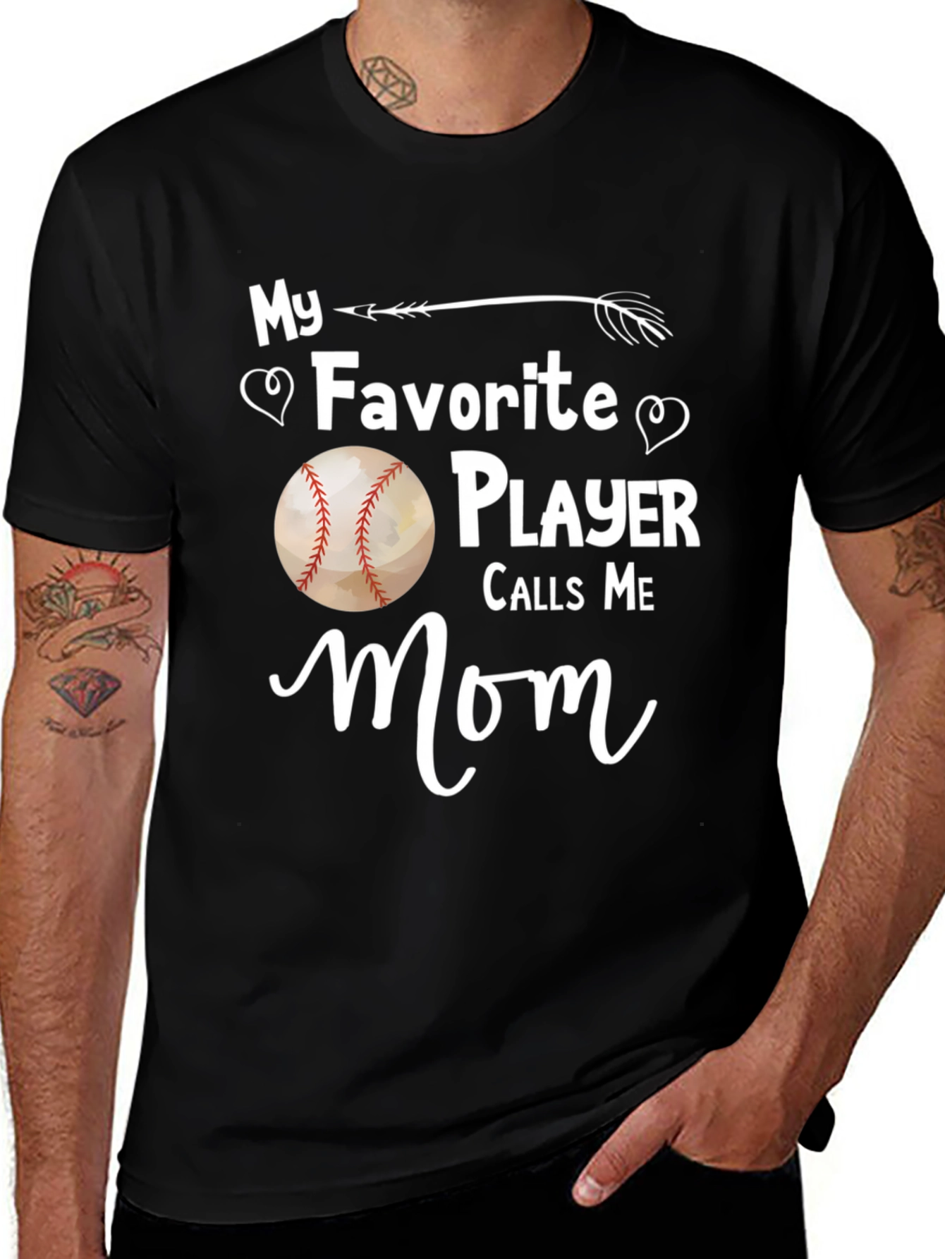 Baseball Mom T-Shirt Favorite Player Calls Me Mom Gift for Baseball Mom