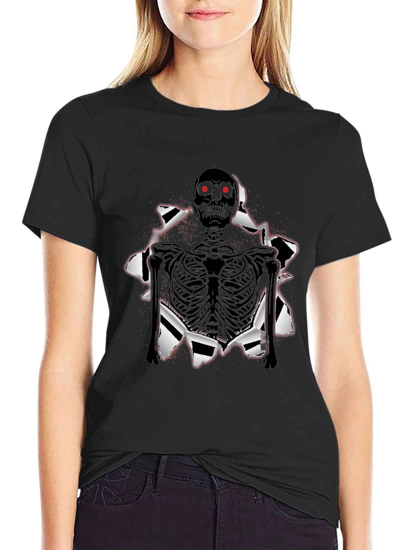 Skeleton T-Shirt: Ripped Graphic Tee
