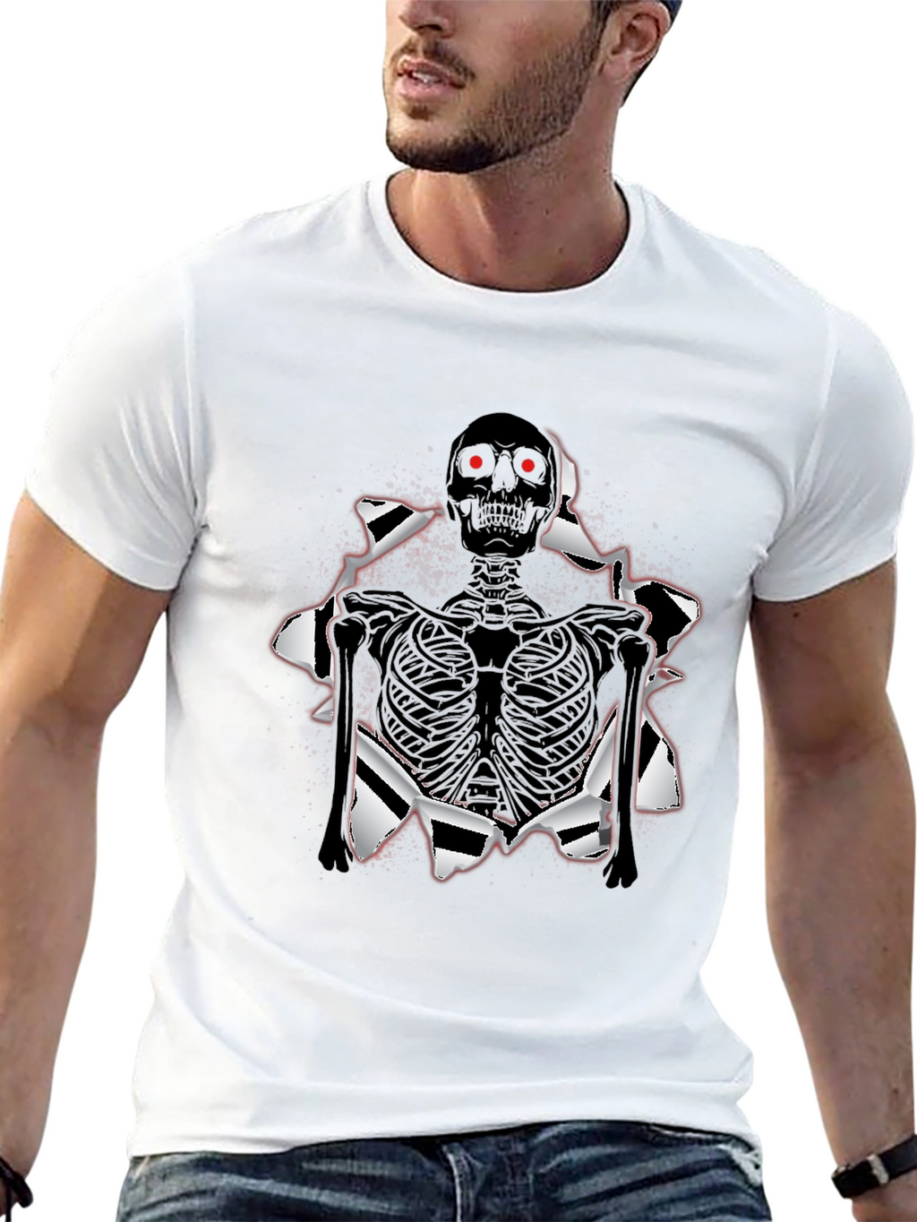 Skeleton T-Shirt: Ripped Graphic Tee