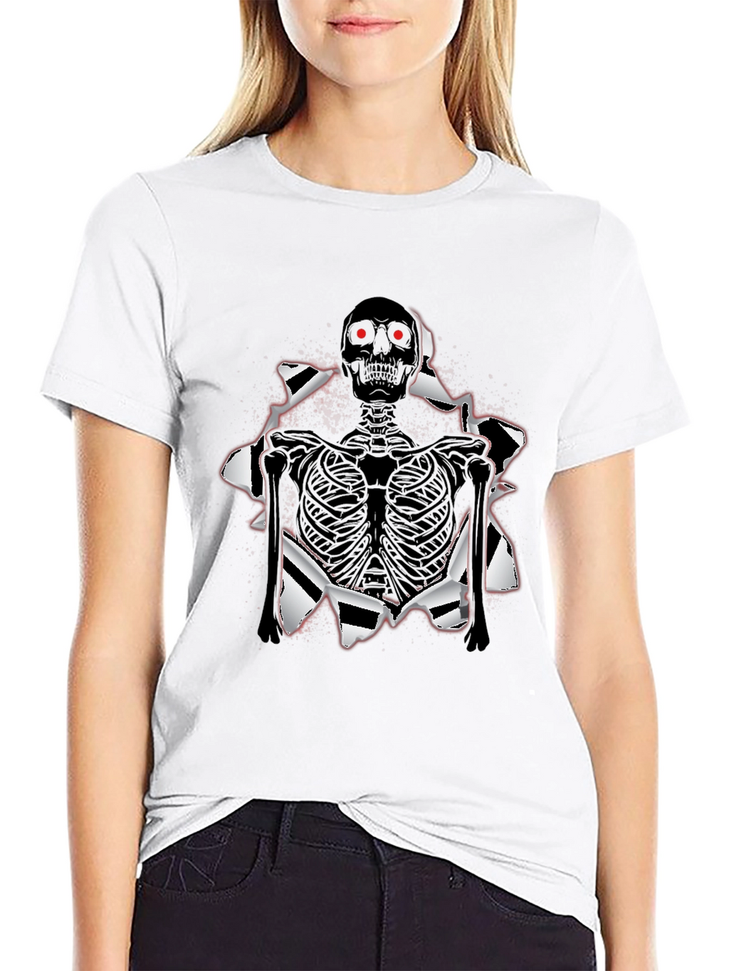 Skeleton T-Shirt: Ripped Graphic Tee