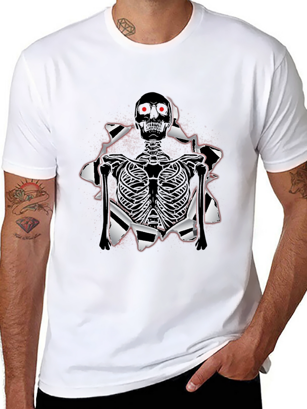 Skeleton T-Shirt: Ripped Graphic Tee