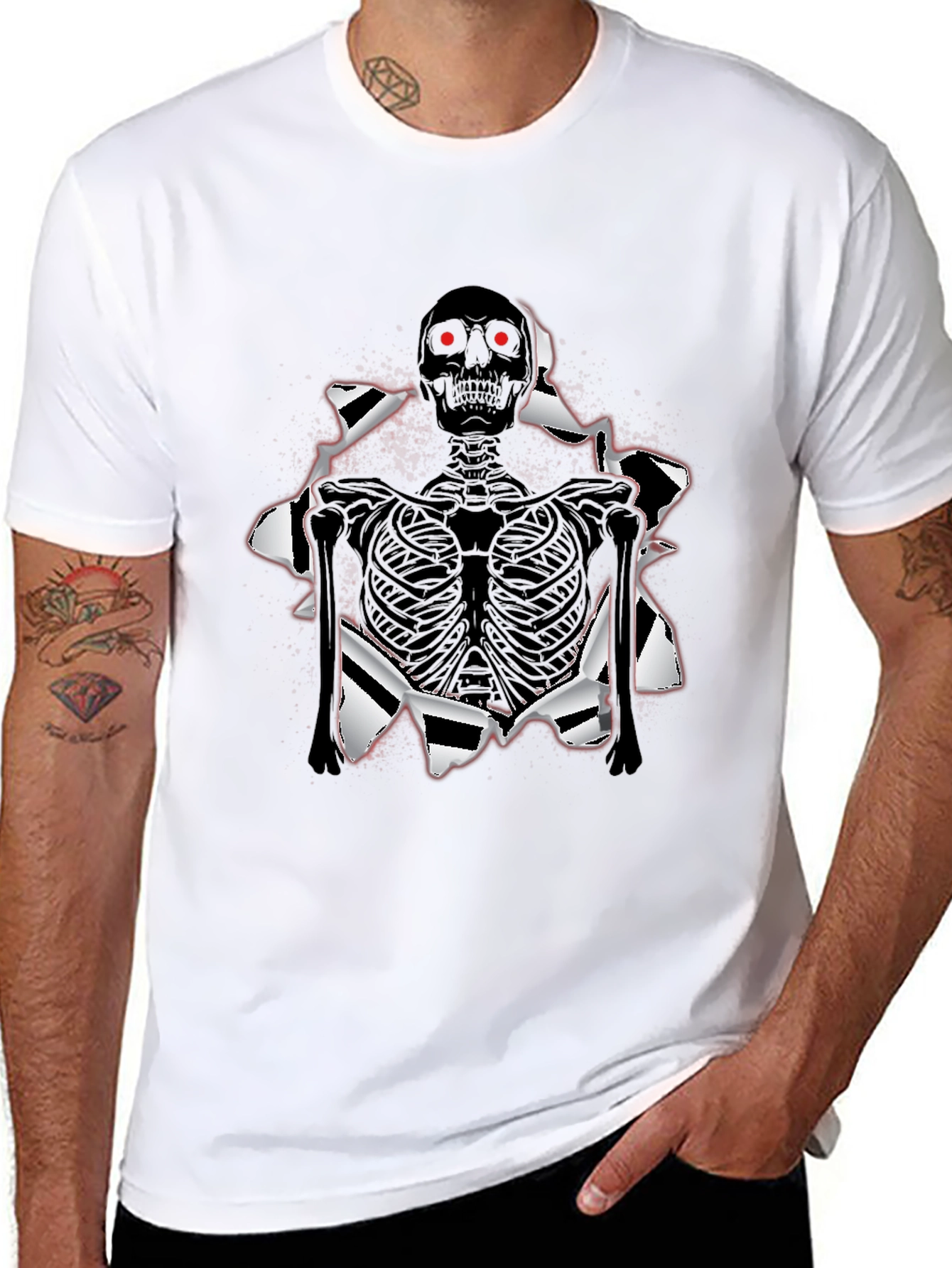 Skeleton T-Shirt: Ripped Graphic Tee
