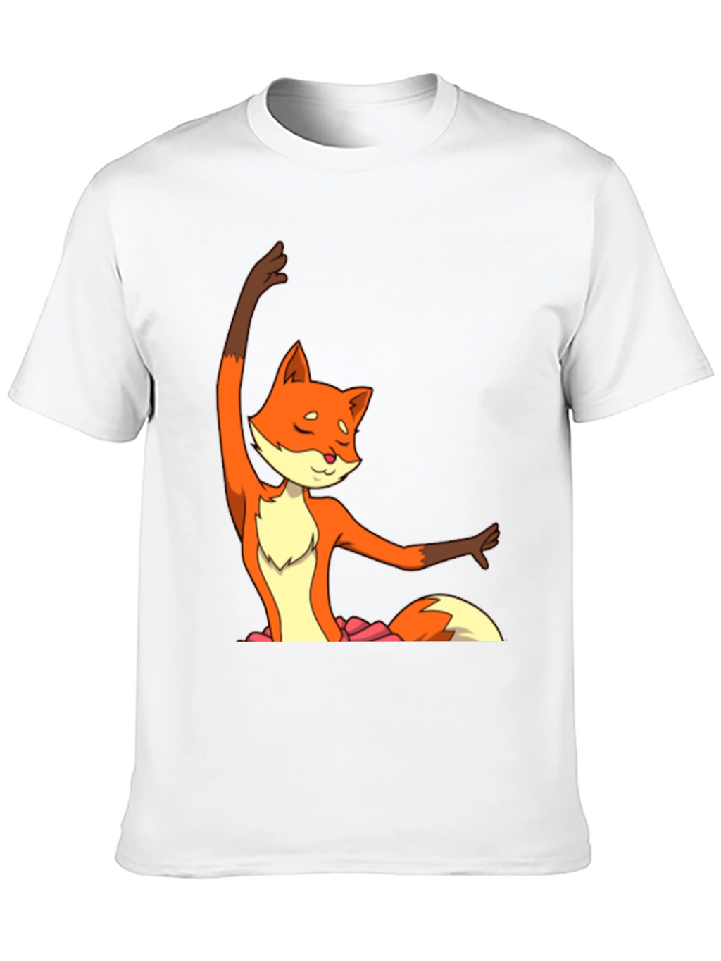 Ballet Fox Graphic Tee - Soft Black Cotton