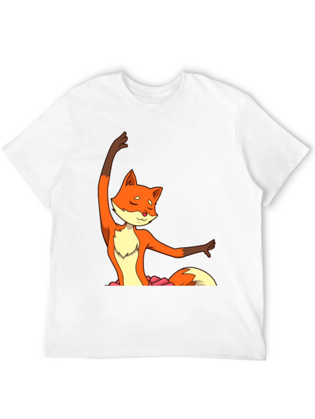 Ballet Fox Graphic Tee - Soft Black Cotton