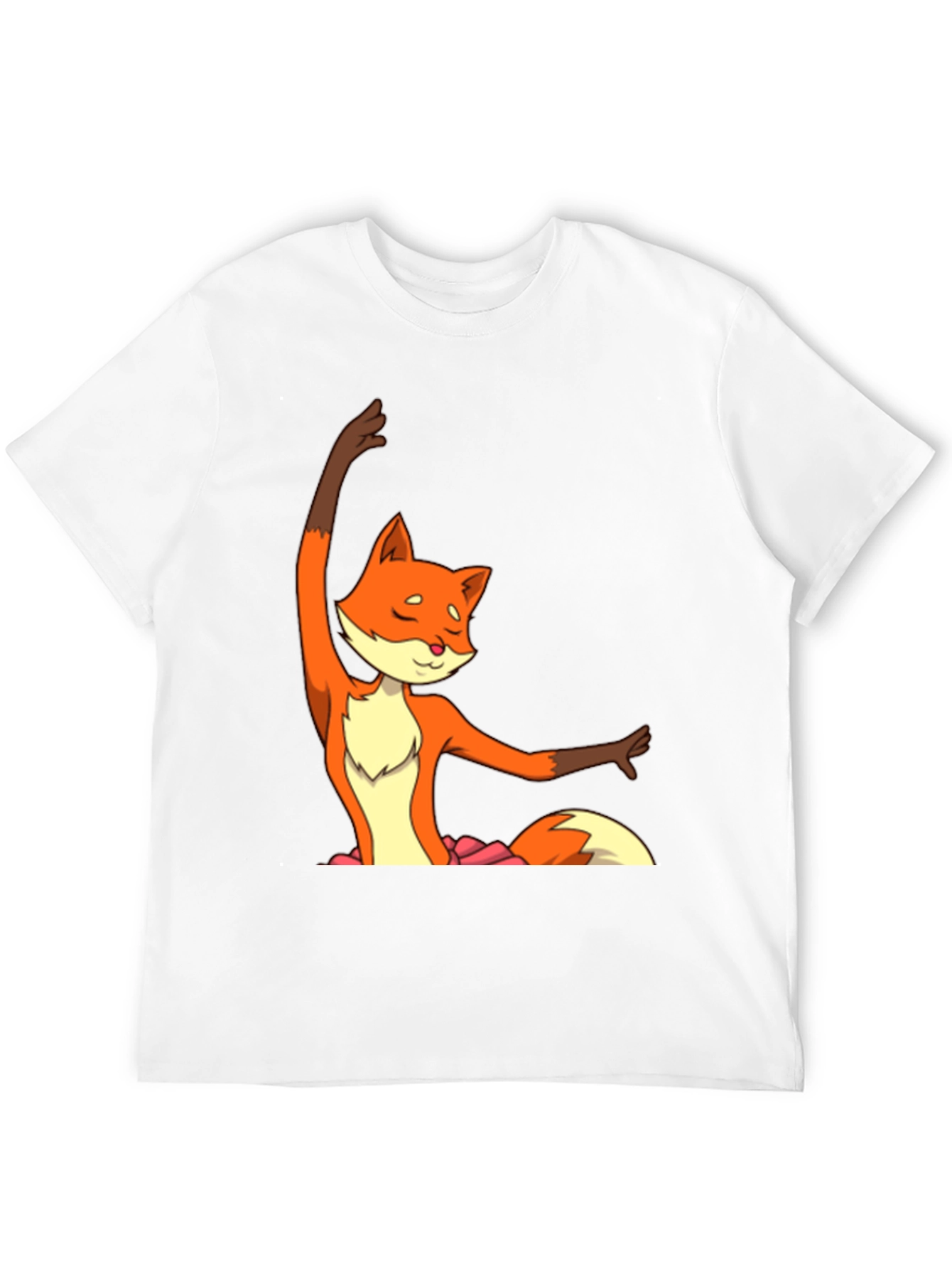 Ballet Fox Graphic Tee - Soft Black Cotton