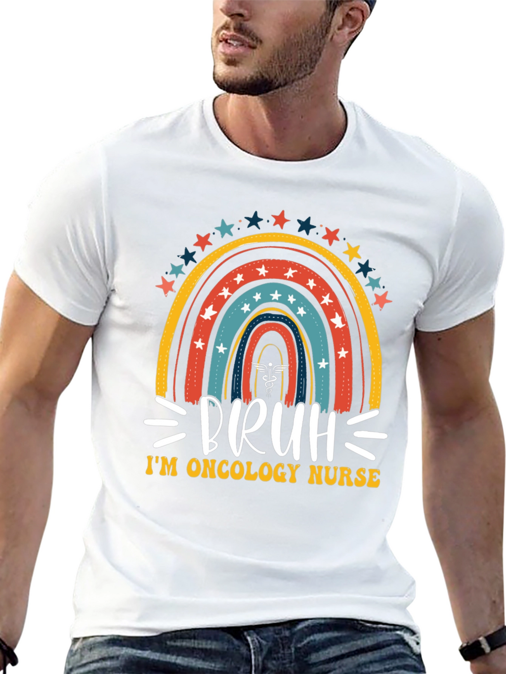 Oncology Nurse Bruh Rainbow T-Shirt