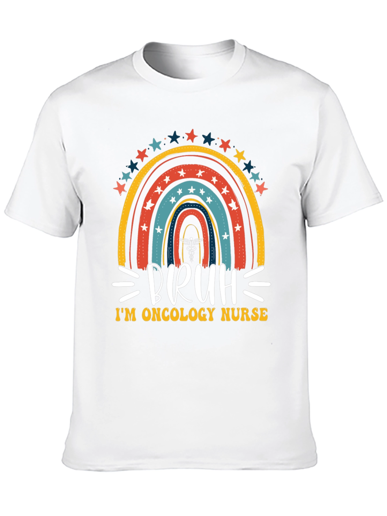 Oncology Nurse Bruh Rainbow T-Shirt