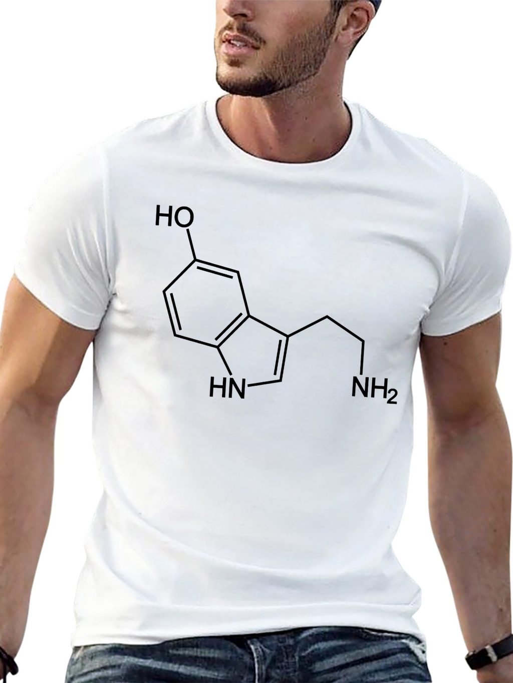 Science Serotonin Molecule Graphic T-Shirt
