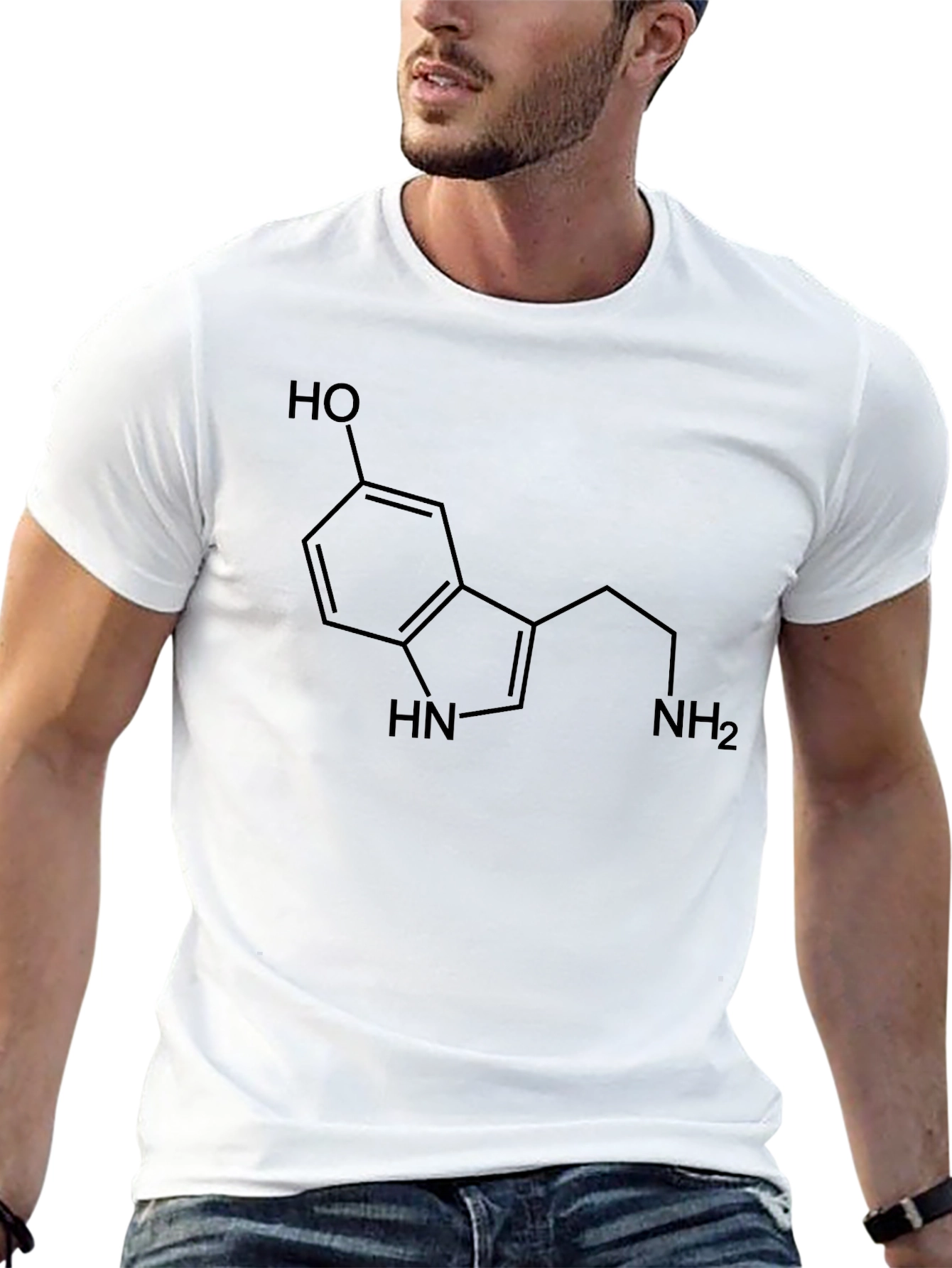 Science Serotonin Molecule Graphic T-Shirt