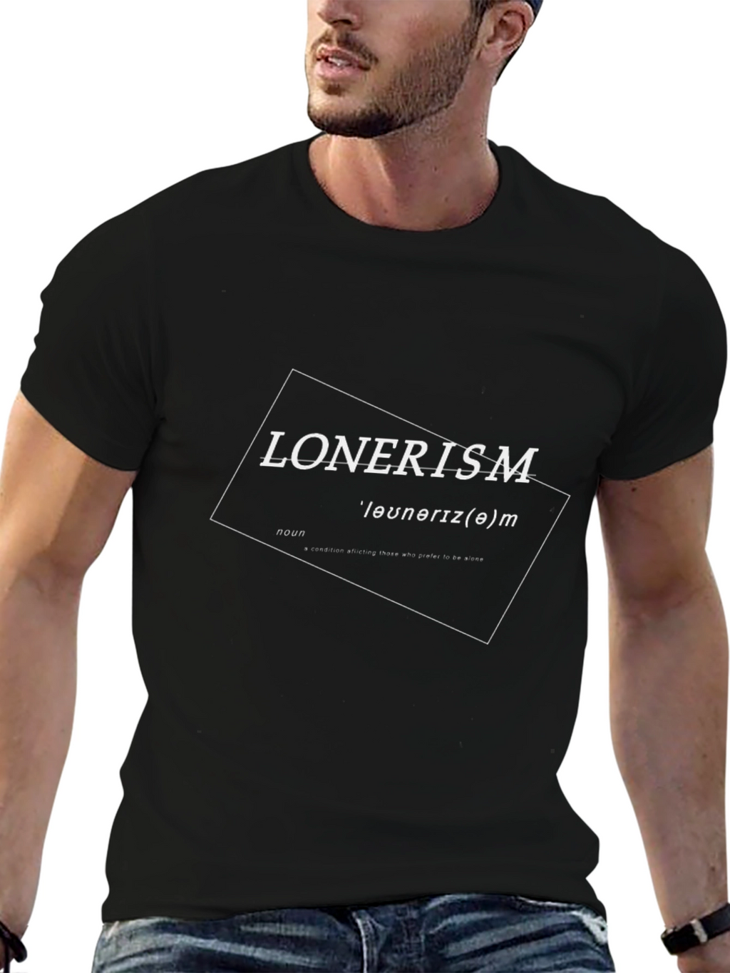 Lonerism Definition Graphic T-Shirt - Black