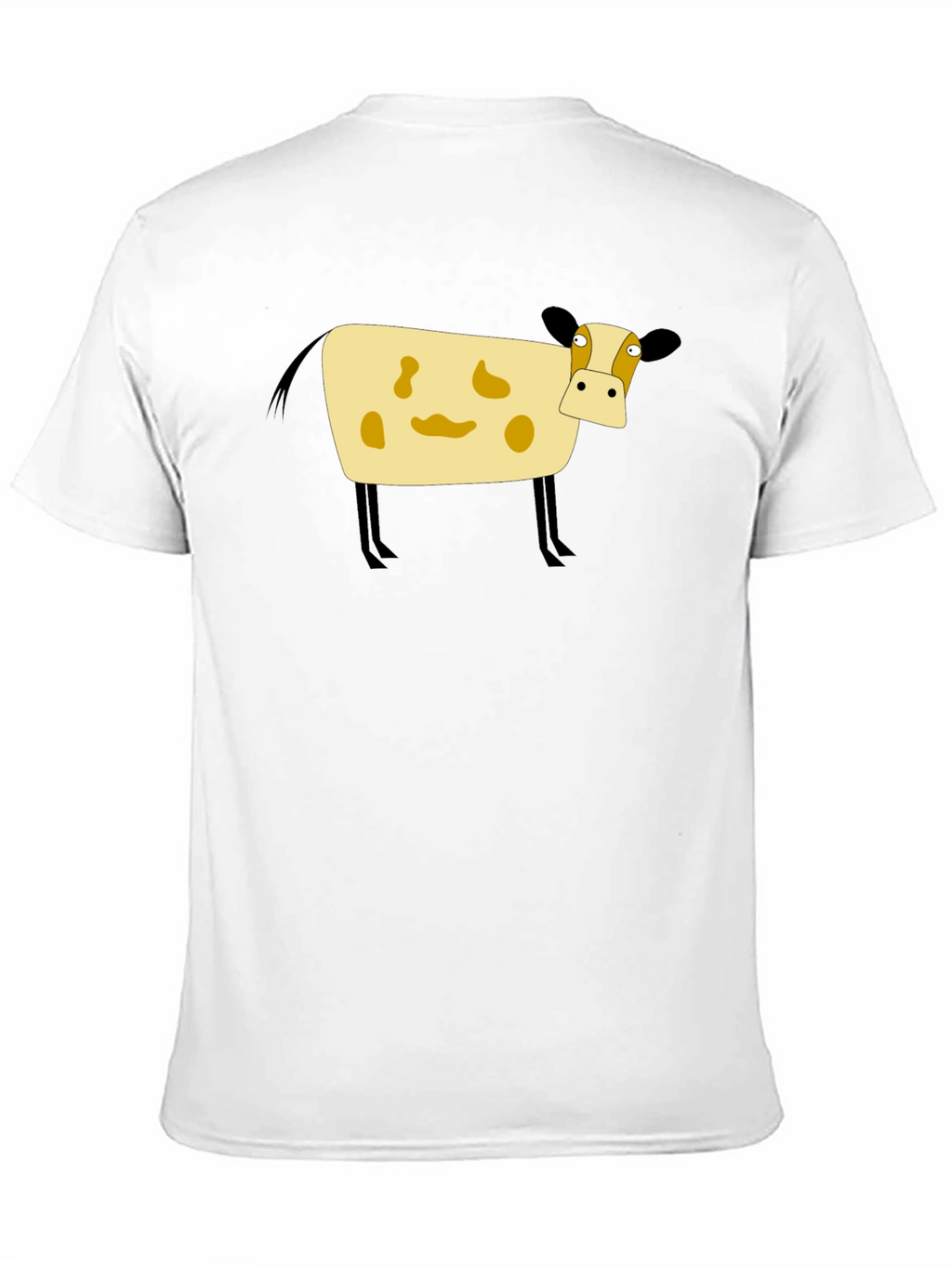 Cartoon Cow Black T-Shirt