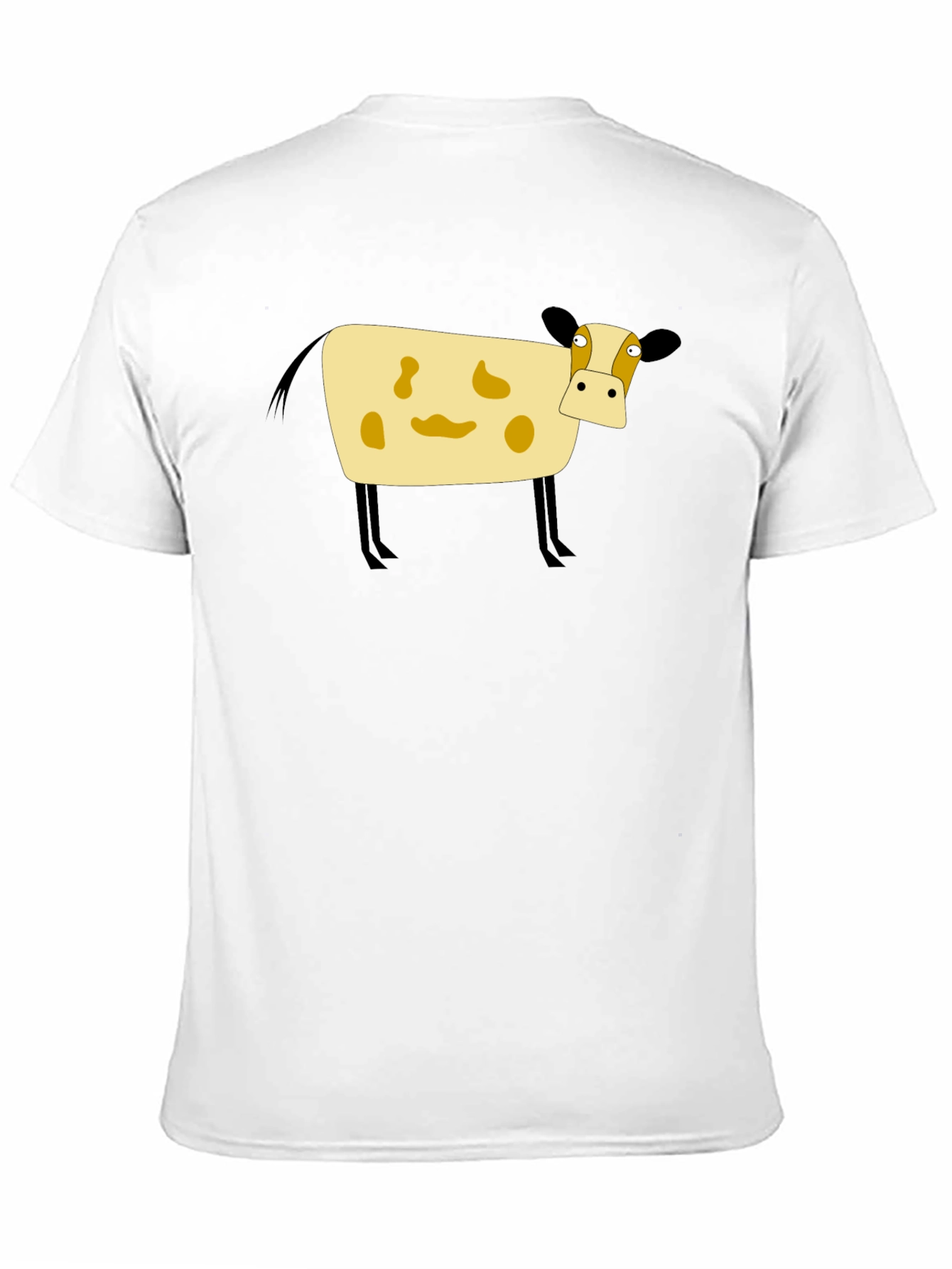 Cartoon Cow Black T-Shirt