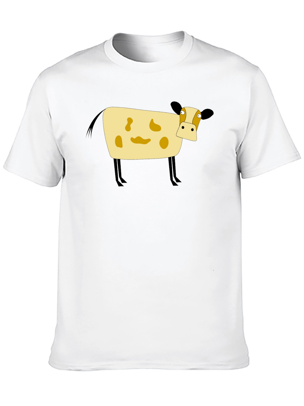 Cartoon Cow Black T-Shirt