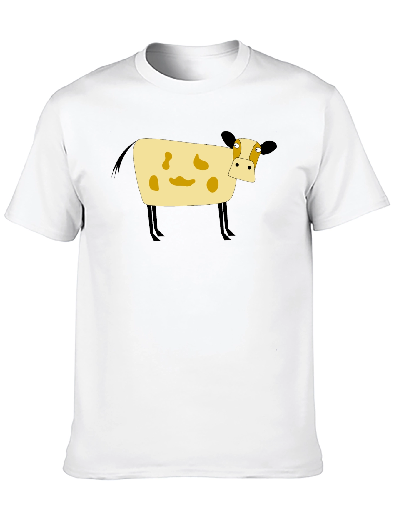 Cartoon Cow Black T-Shirt