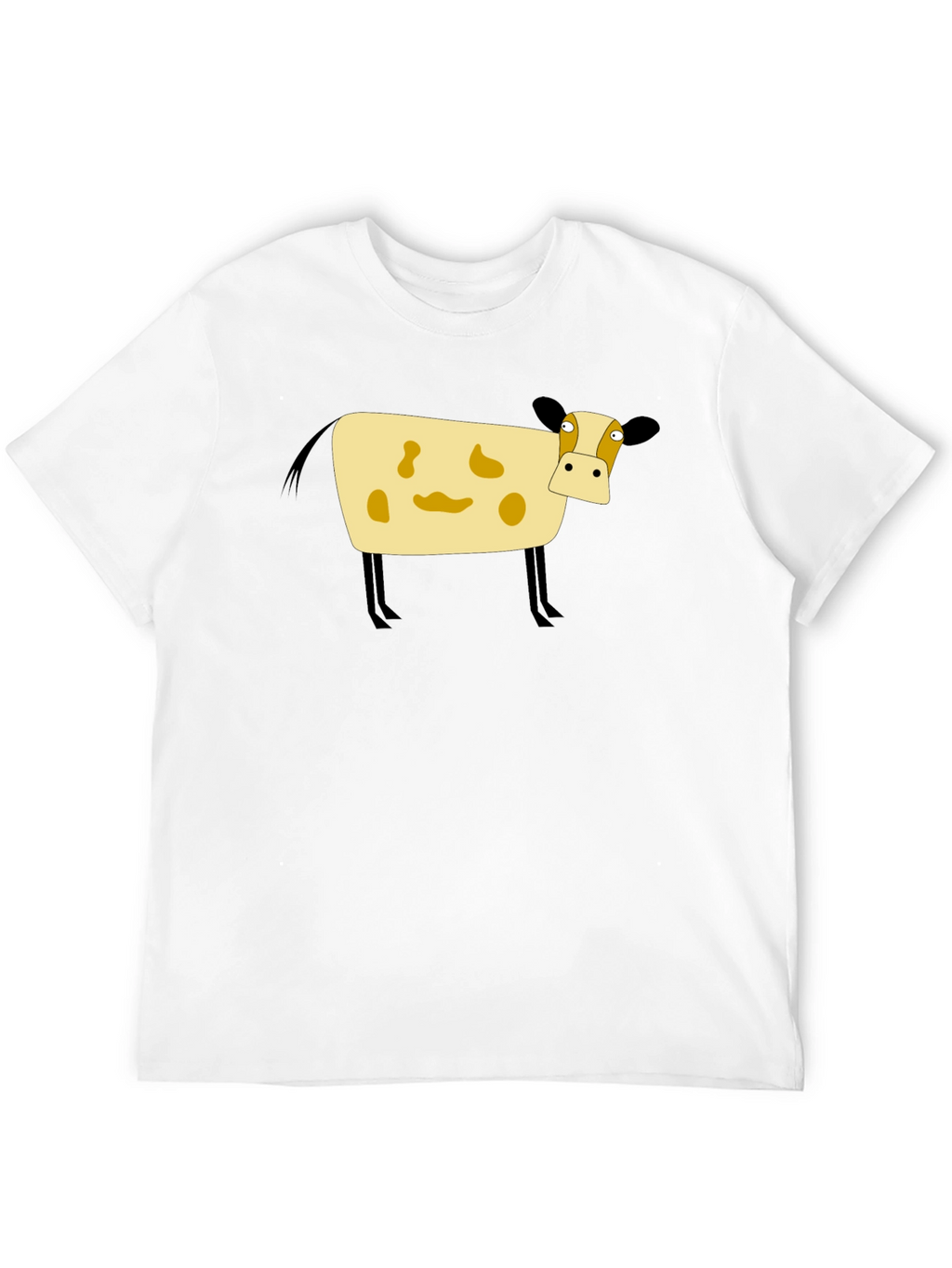 Cartoon Cow Black T-Shirt