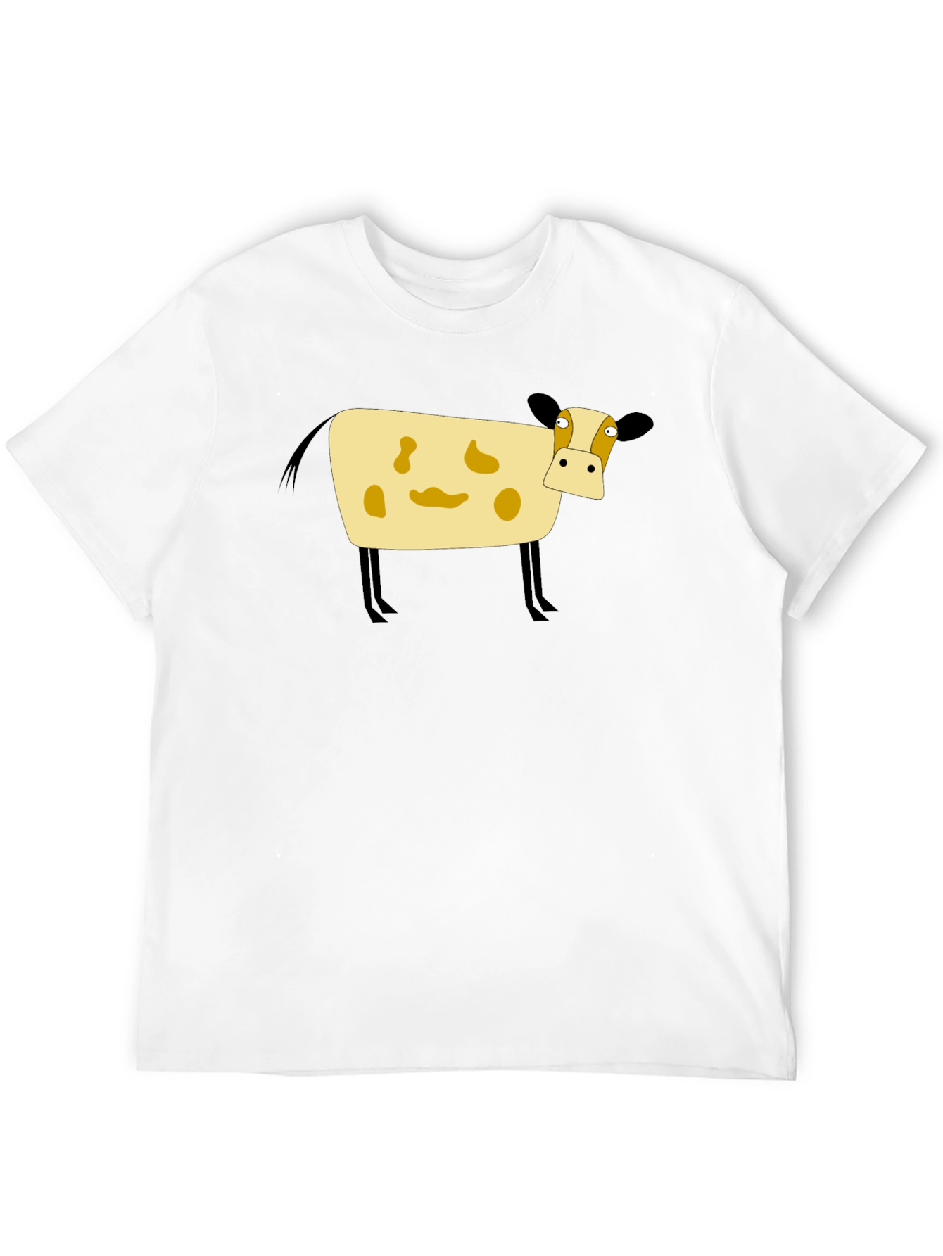Cartoon Cow Black T-Shirt