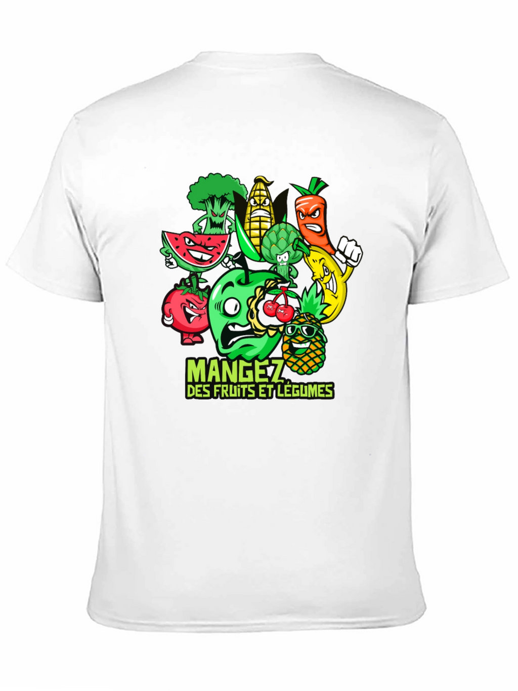Funny Fruits and Vegetables Black T-Shirt