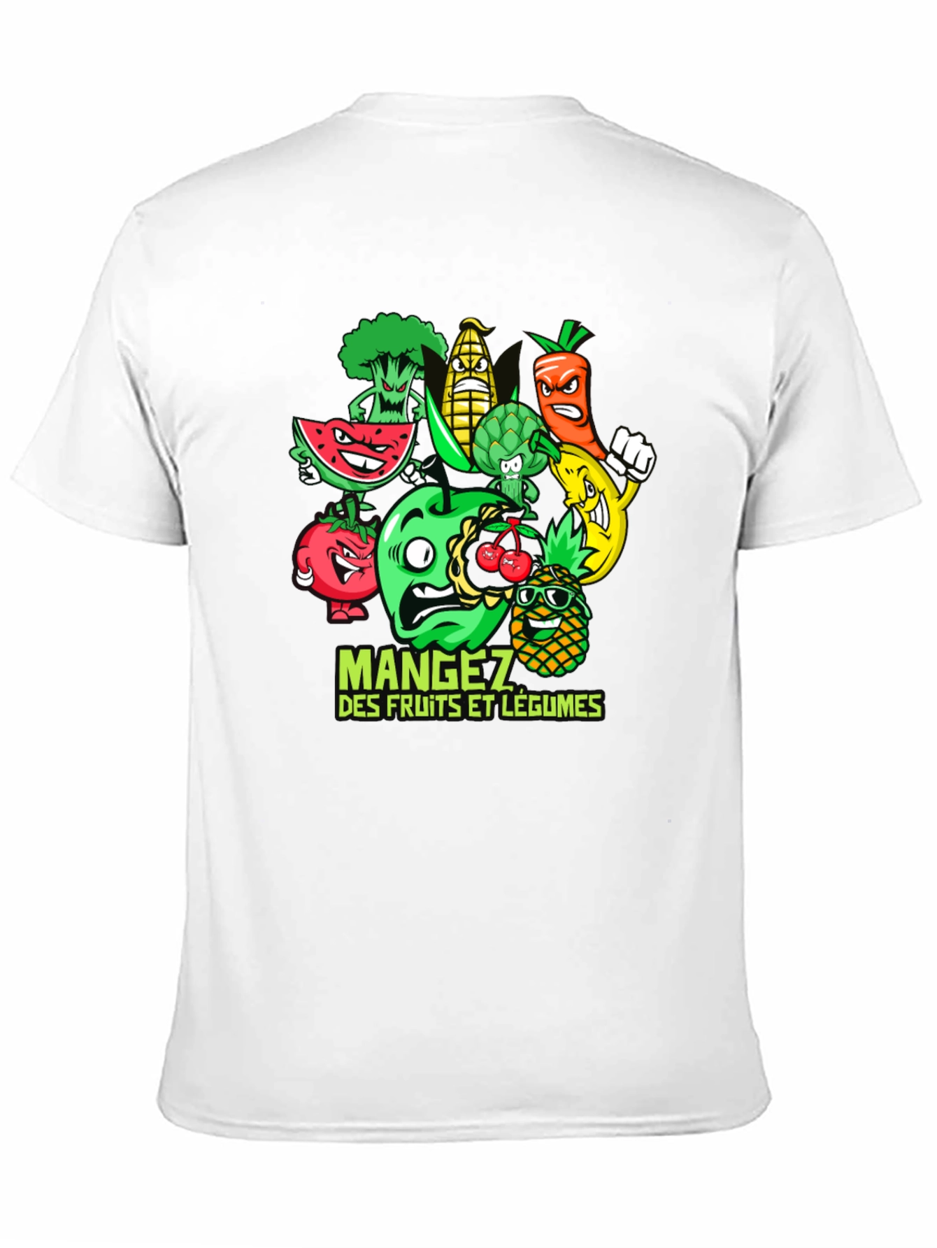 Funny Fruits and Vegetables Black T-Shirt