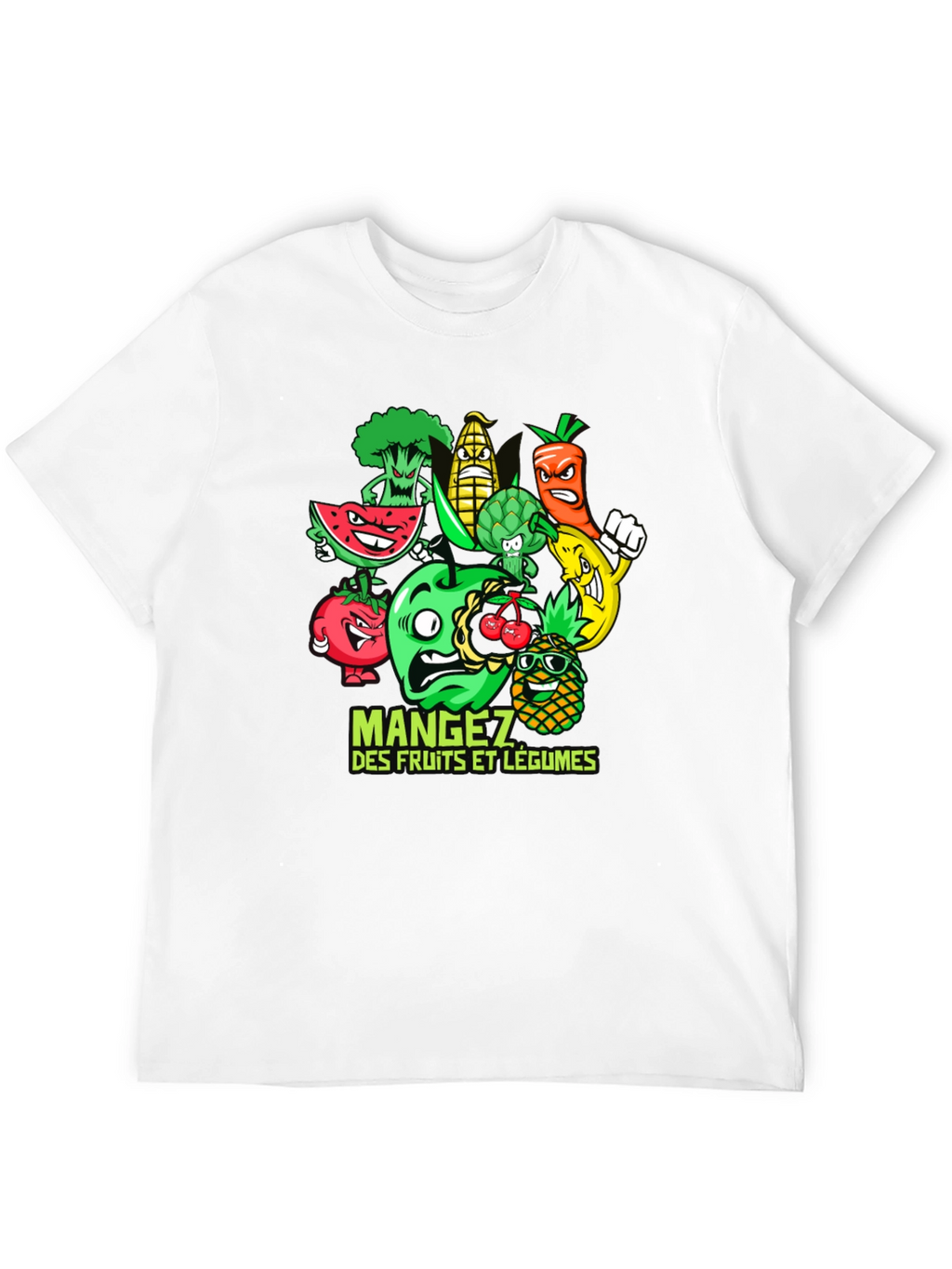 Funny Fruits and Vegetables Black T-Shirt