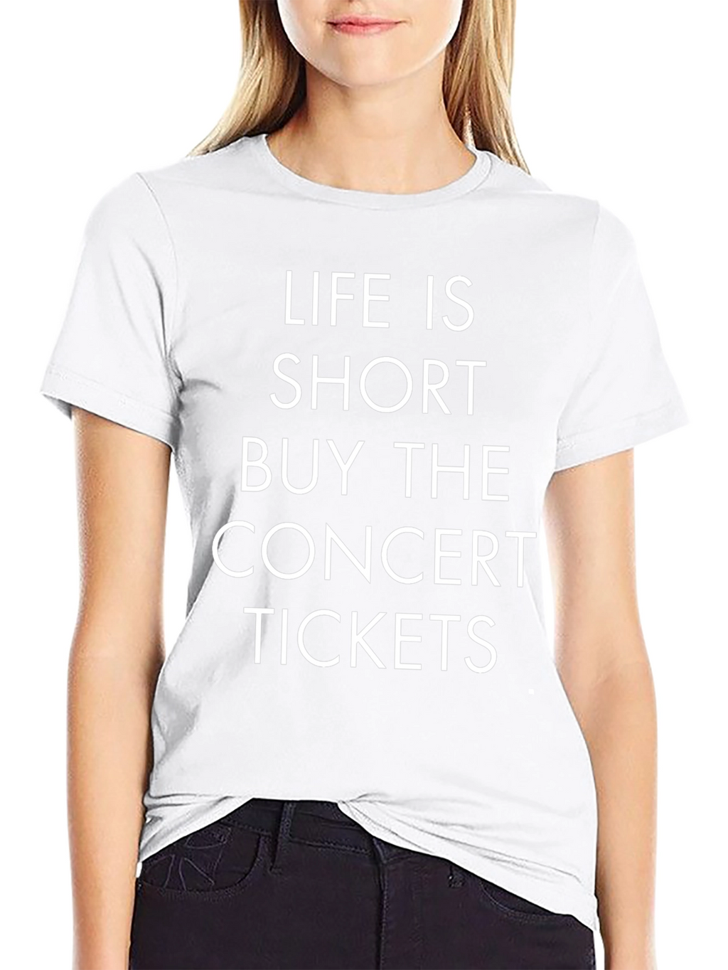 Life Is Short Concert Tickets Black T-Shirt