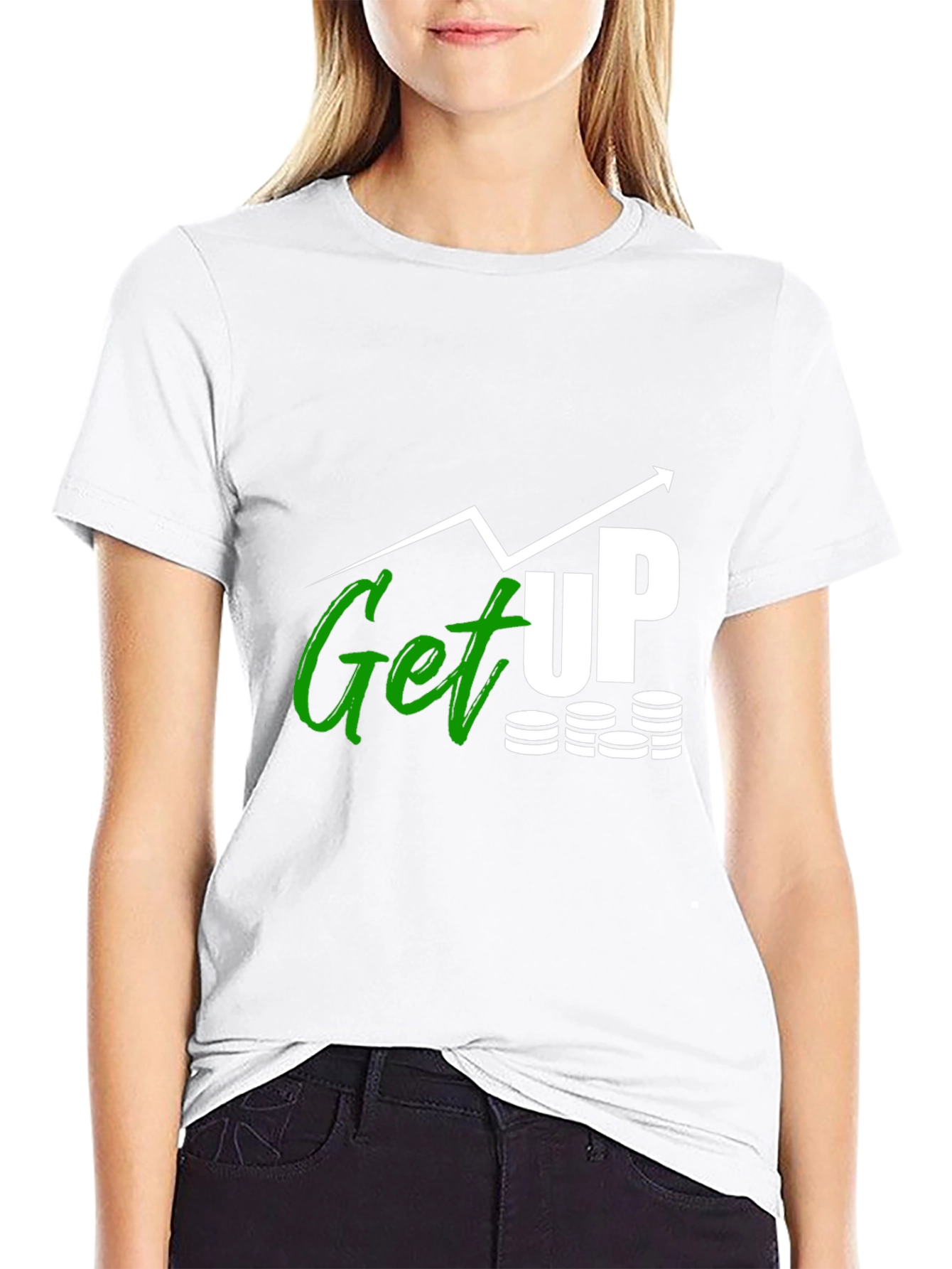 Get Up Graphic Tee - Black Cotton T-Shirt