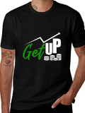 Get Up Graphic Tee - Black Cotton T-Shirt