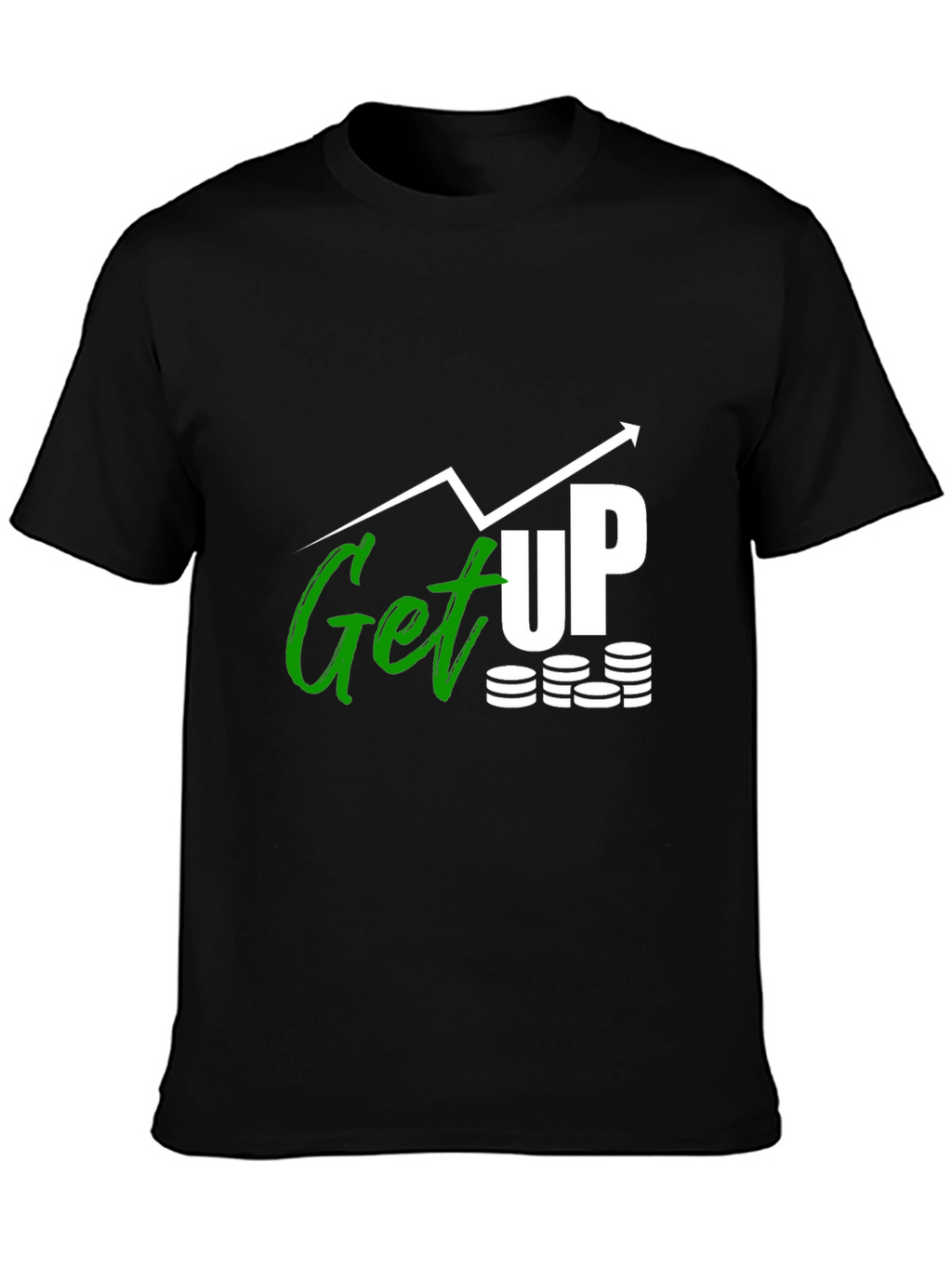 Get Up Graphic Tee - Black Cotton T-Shirt