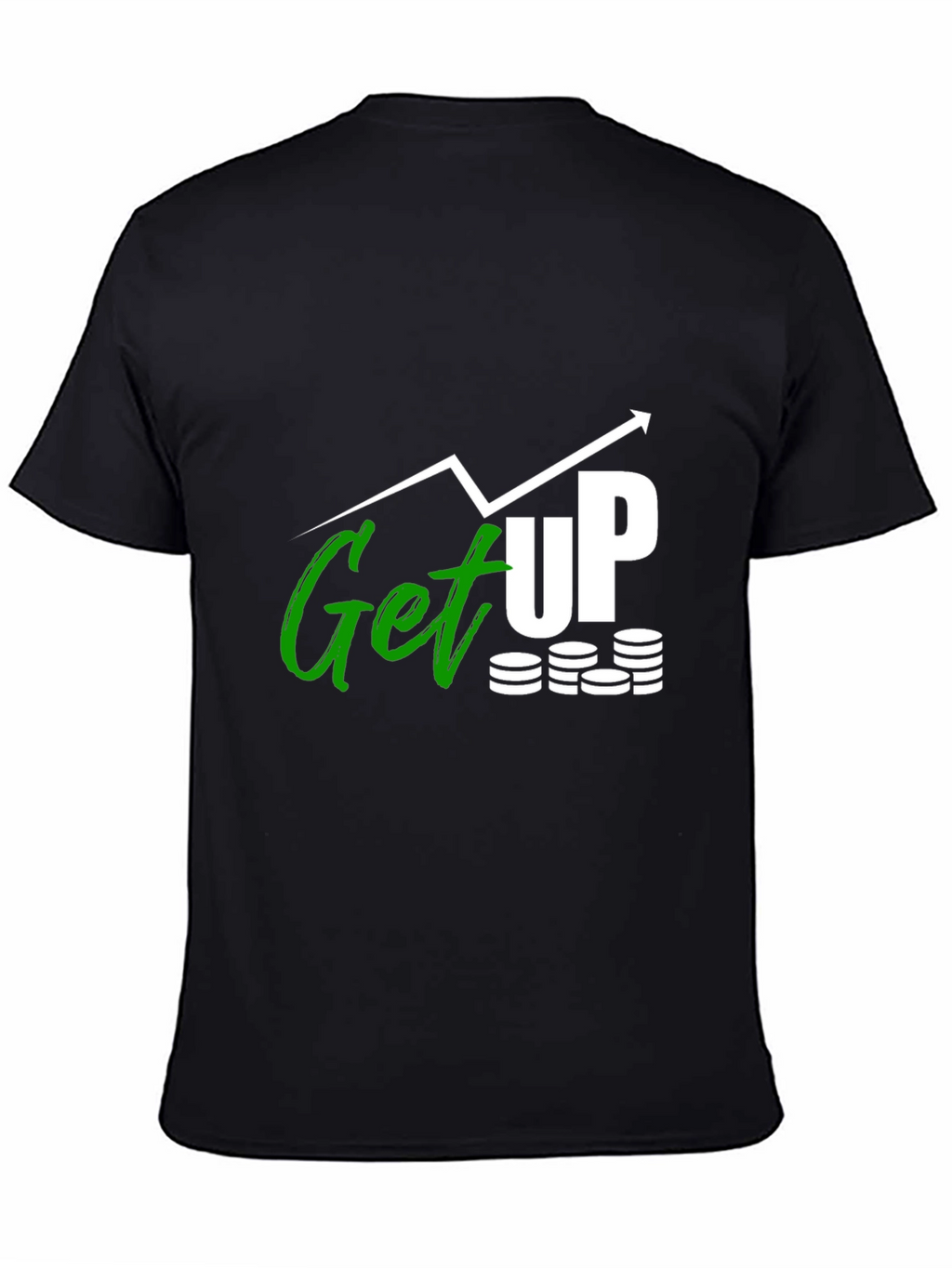 Get Up Graphic Tee - Black Cotton T-Shirt