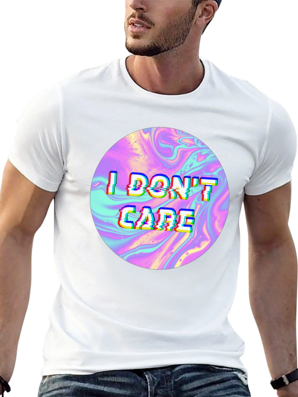 I Dont Care Holographic T-Shirt
