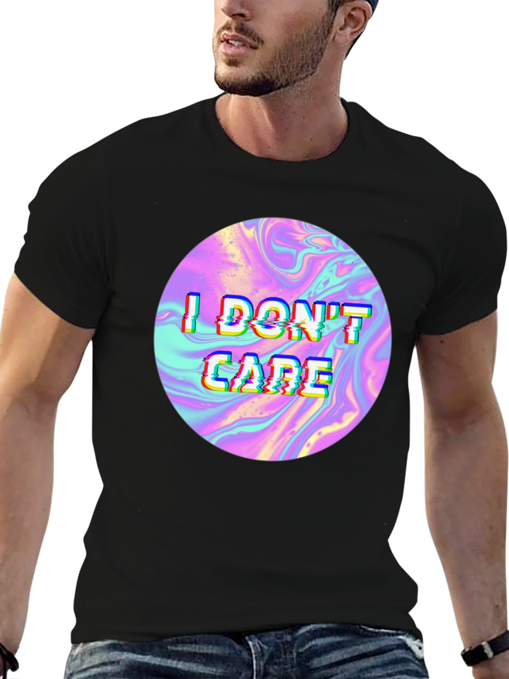I Dont Care Holographic T-Shirt