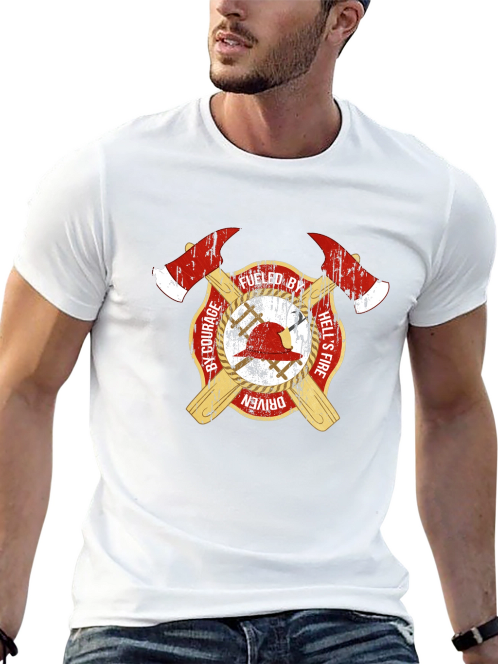 Fueled By Courage Firefighter T-Shirt