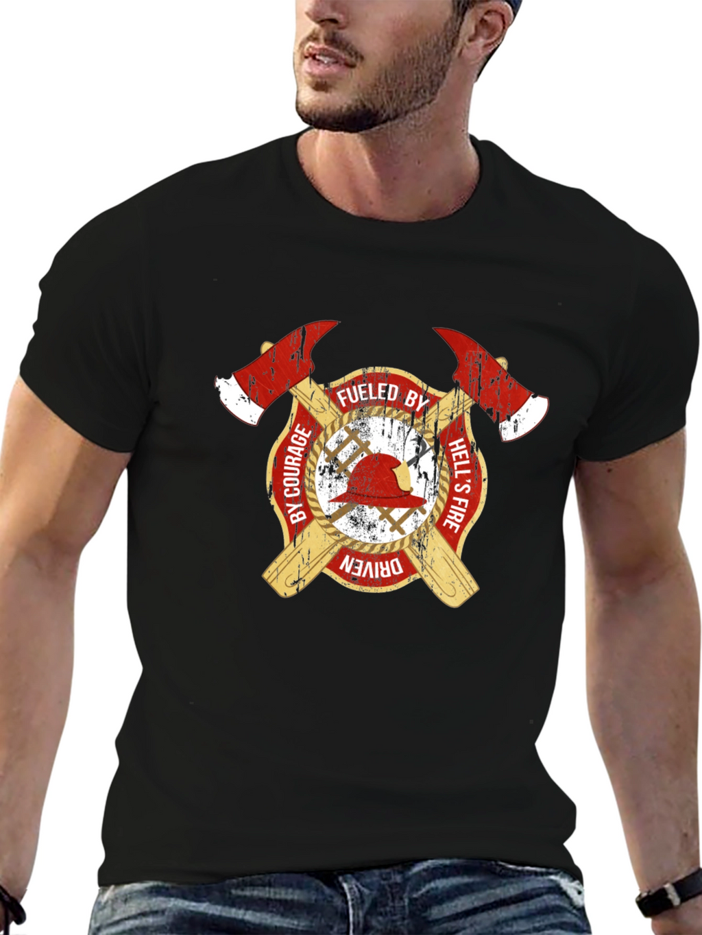 Fueled By Courage Firefighter T-Shirt