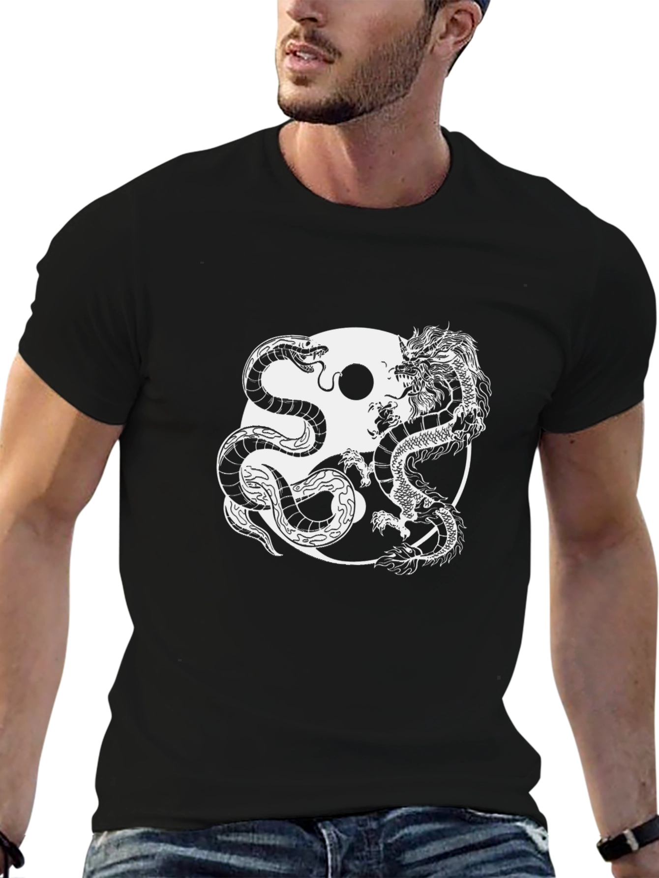Yin Yang Dragon & Snake Graphic Tee