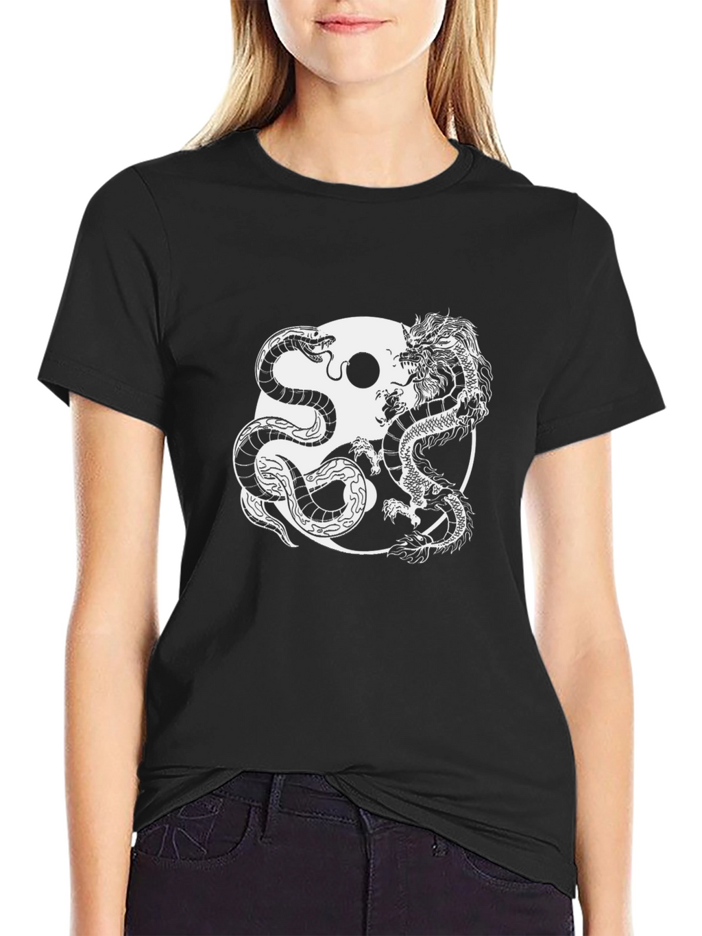 Yin Yang Dragon & Snake Graphic Tee