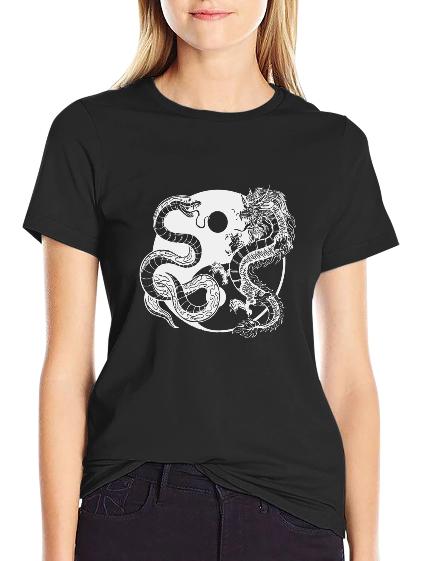 Yin Yang Dragon & Snake Graphic Tee