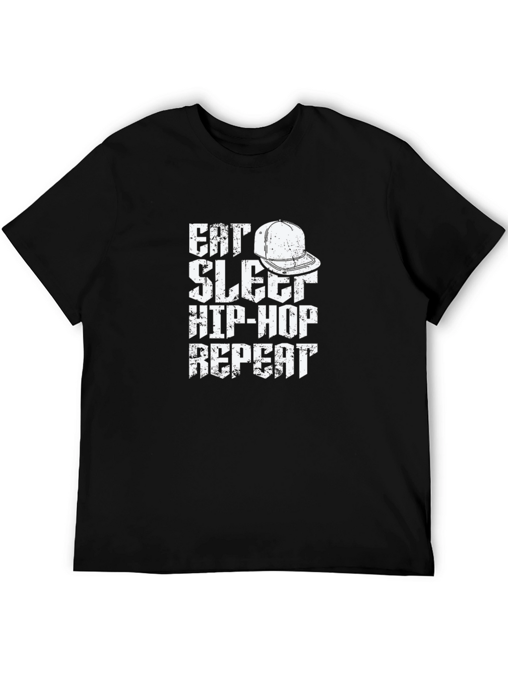 Eat Sleep Hip-Hop Repeat Black Graphic Tee