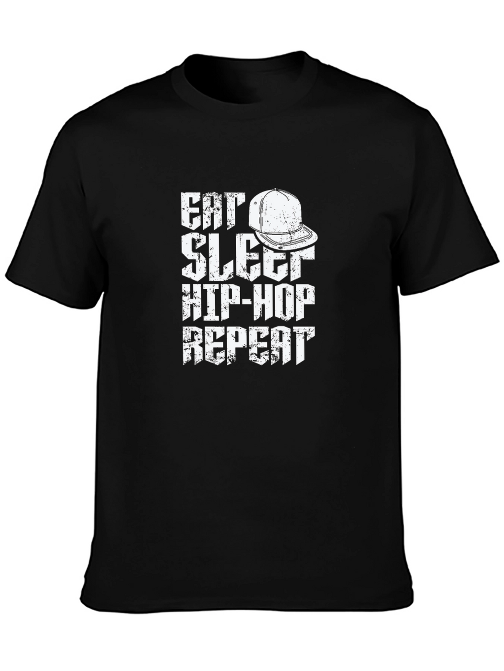 Eat Sleep Hip-Hop Repeat Black Graphic Tee