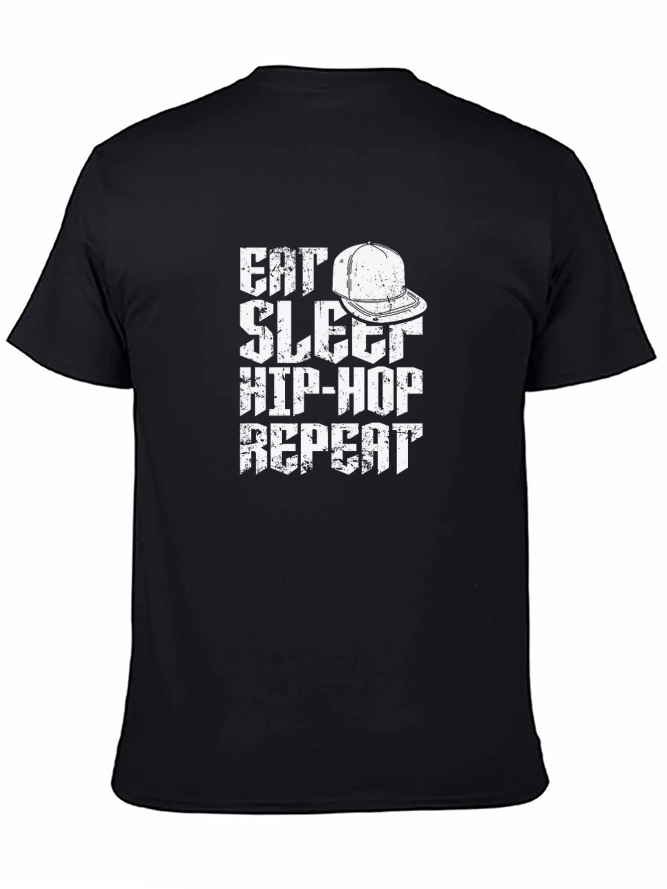 Eat Sleep Hip-Hop Repeat Black Graphic Tee