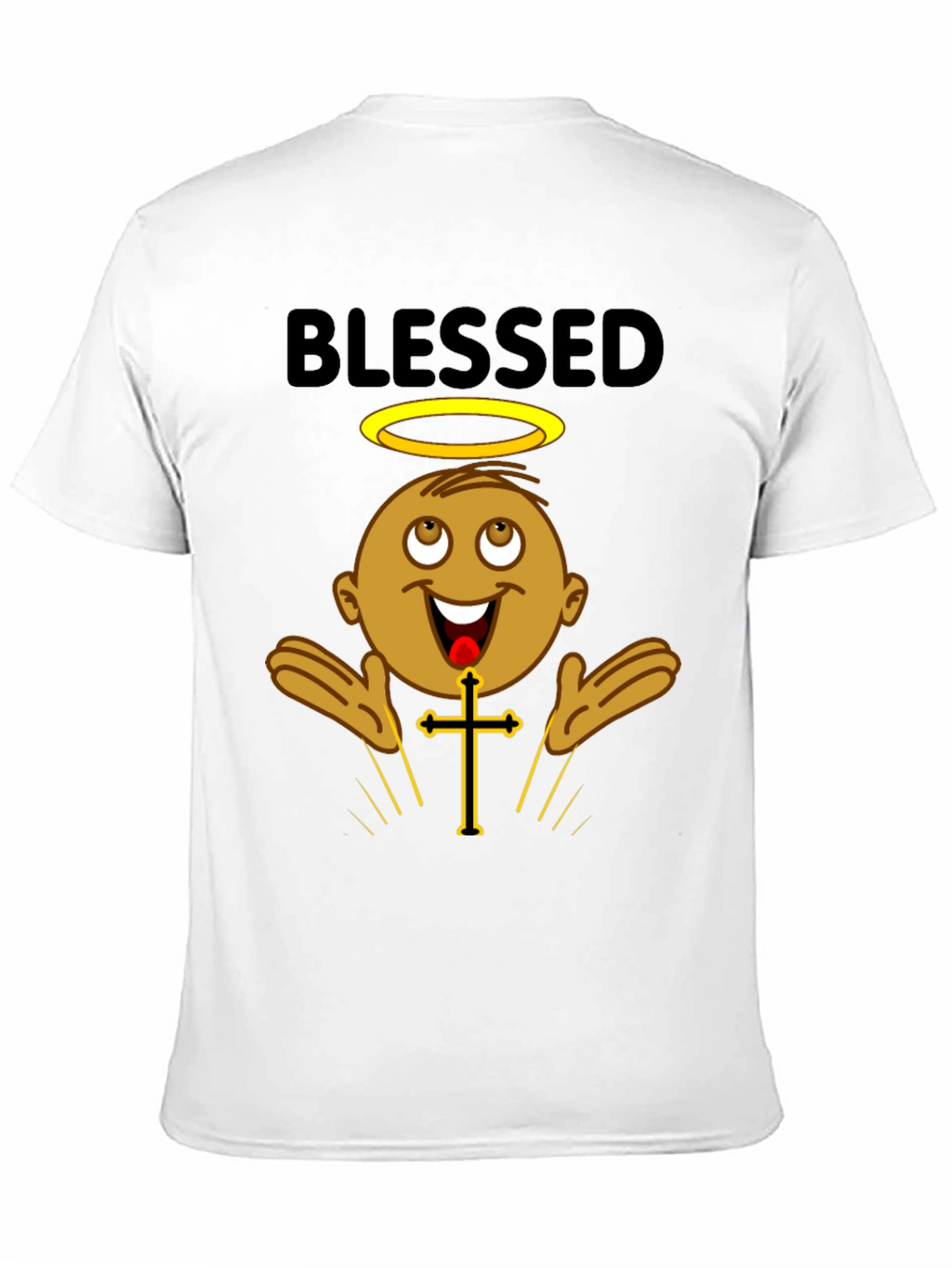 Blessed Black T-Shirt with Angelic Baby Design