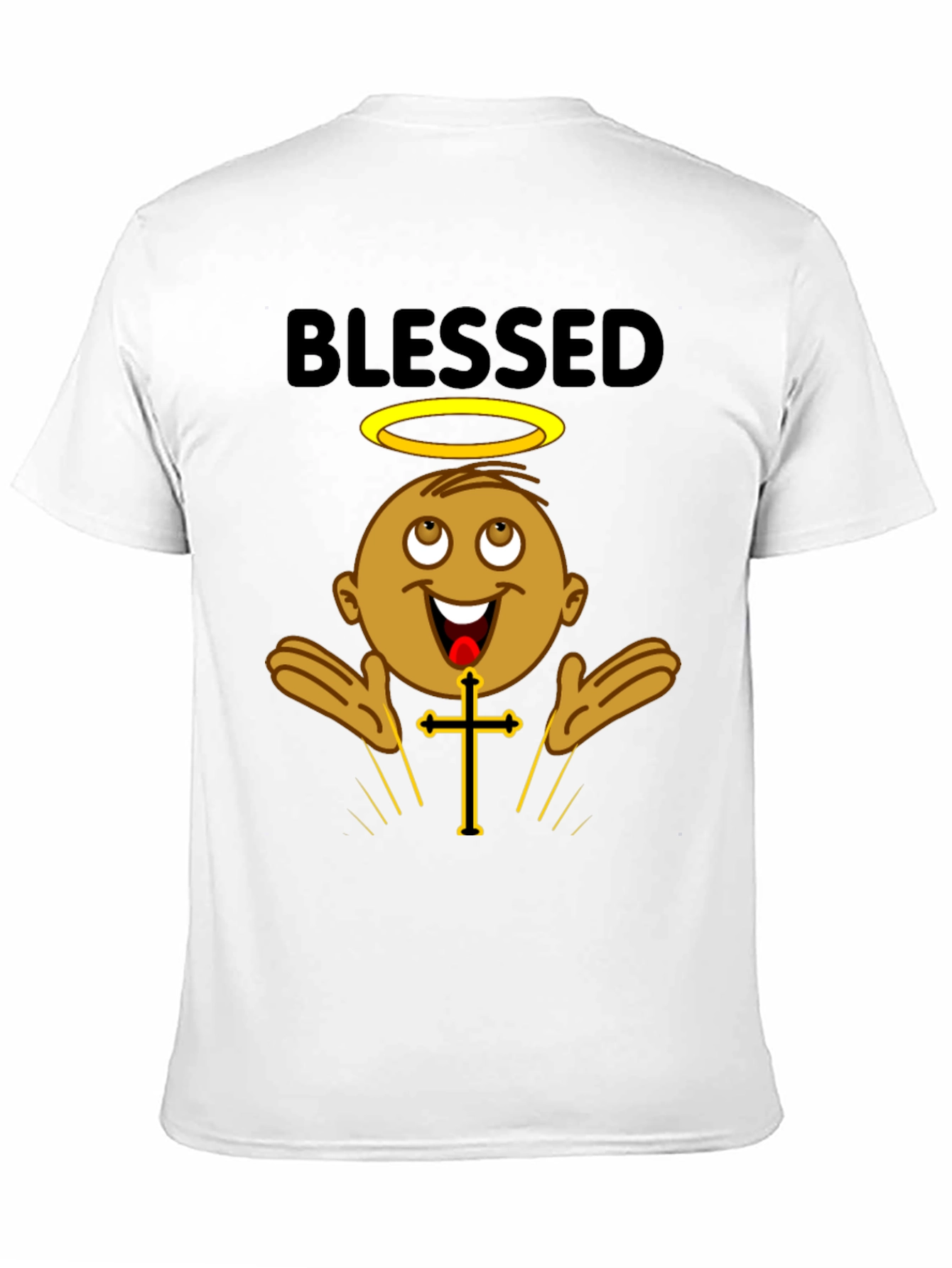 Blessed Black T-Shirt with Angelic Baby Design