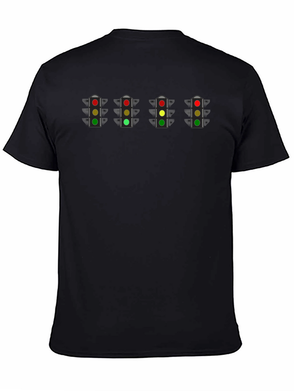 Traffic Light T-Shirt - Black Cotton Tee