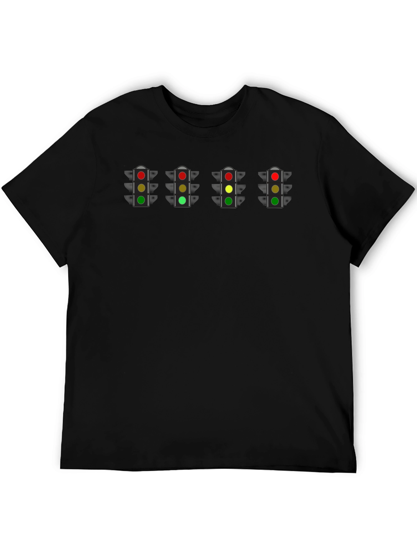 Traffic Light T-Shirt - Black Cotton Tee