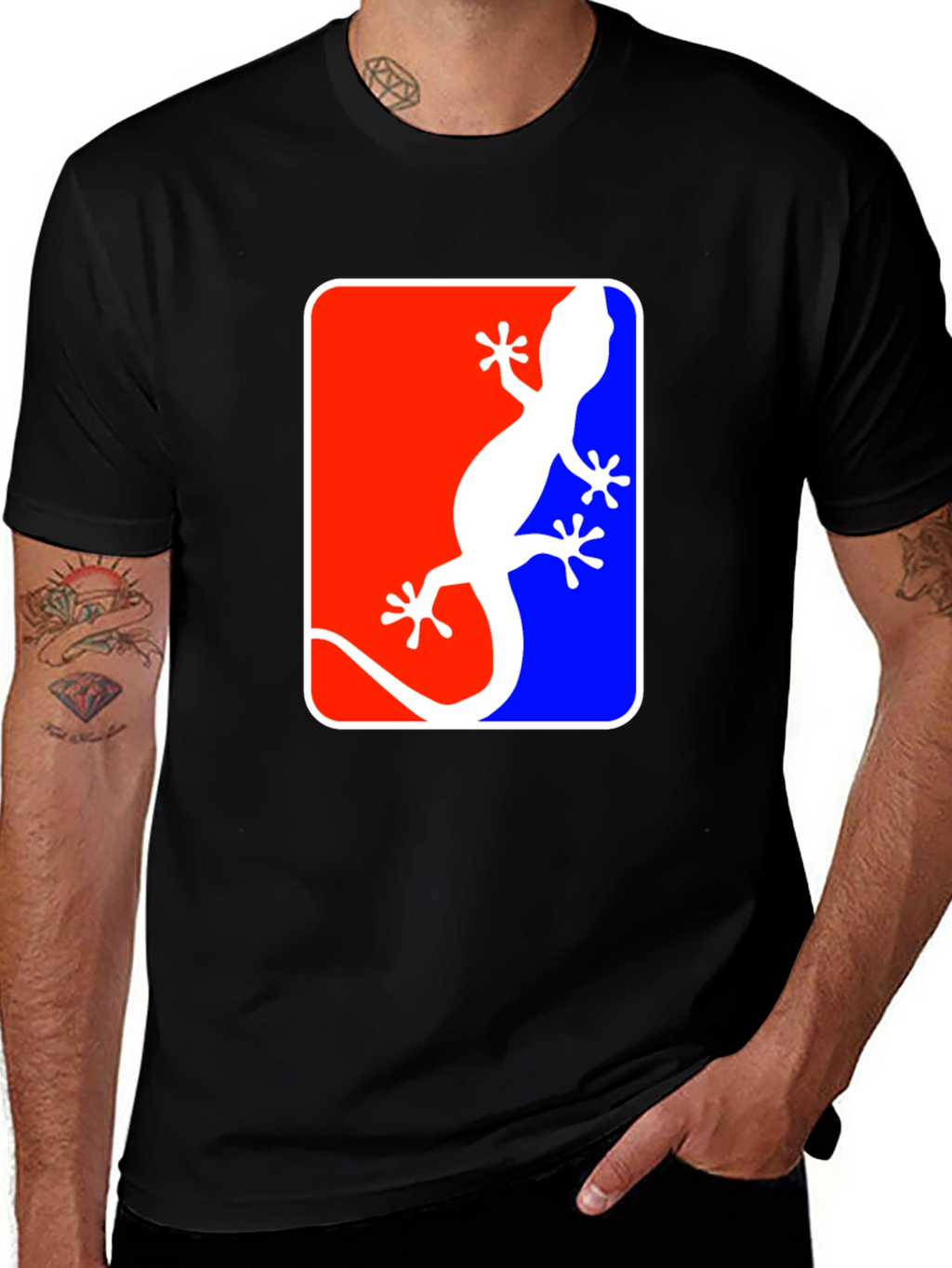 Gecko Logo T-Shirt - Red White & Blue